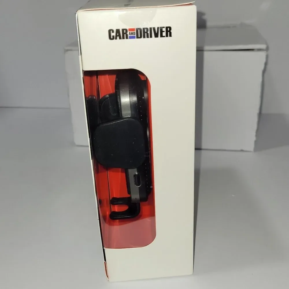 Car And Driver Black Wireless Charging Phone Mount Holder Kit